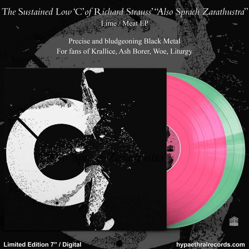 The Sustained Low C - Lime / Meat 7" vinyl on Hot Pink or Lime Green Vinyl